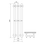 полотенцесушитель MELODIA Blues 120х12 П3 6 крючков MTRBL12012 - №1