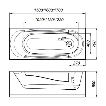 ванна акриловая Standard 150х70 MELODIA - №1