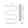полотенцесушитель MELODIA Simple Shelf М-образный б/кронштейна 50х40х1" с полкой MTRSS5040 - №1